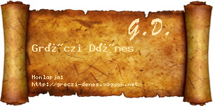Gréczi Dénes névjegykártya