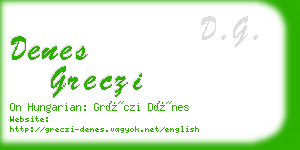 denes greczi business card